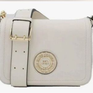 Marc Jacobs Cream Leather Crossbody with Gold Medallion